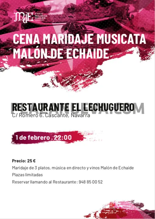 Cena maridaje en Cascante &lsquo;Musicata&rsquo; Mal&oacute;n de Echaide