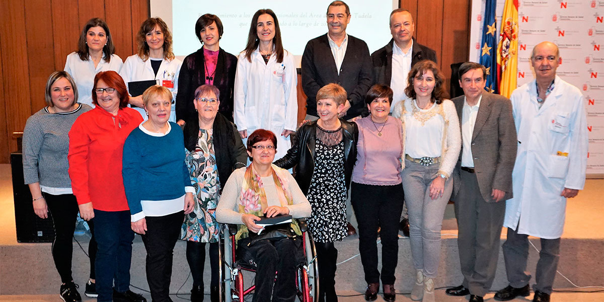 Foto de grupo del acto de despedida en el Hospital Reina Sofía de Tudela