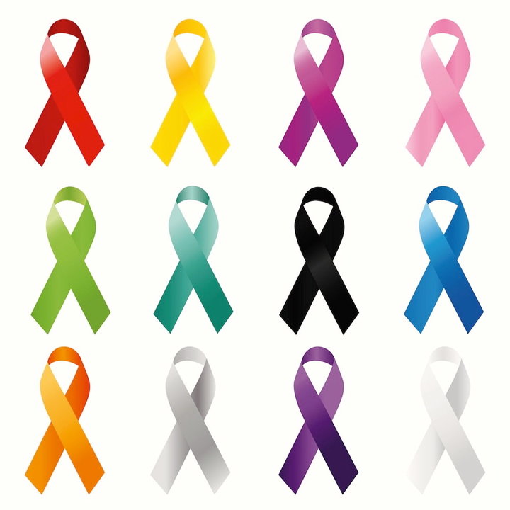 Los diferentes lazos que simbolizan la lucha contra el cáncer