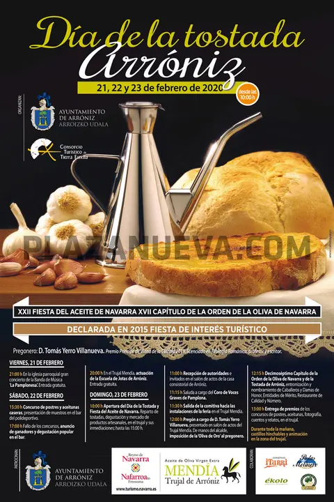 D&iacute;a de la Tostada y Fiesta del Aceite de Navarra 2020 en Arr&oacute;niz