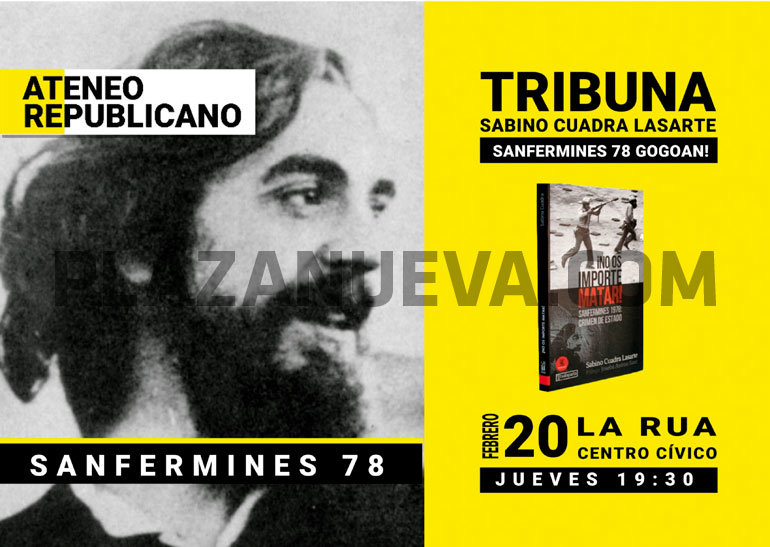 Presentación en Tudela del libro ‘No os importe matar, Sanfermines 78’ de Sabino Cuadra Lasarte