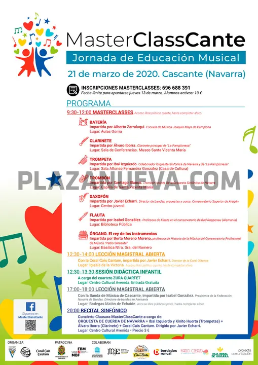 Jornada en Cascante de educaci&oacute;n musical &lsquo;MasterClassCante&rsquo;
