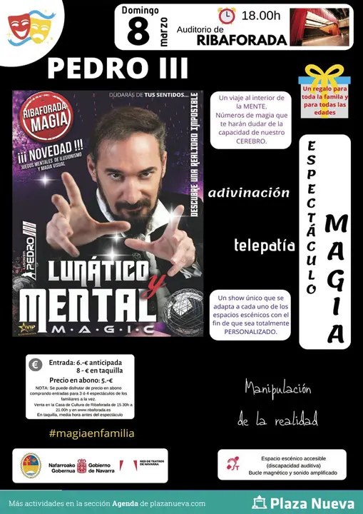 Espect&aacute;culo de magia en Ribaforada &lsquo;Lun&aacute;tico y mental magic&rsquo;