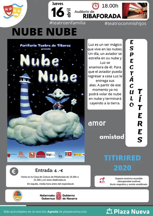 Teatro con t&iacute;teres en Ribaforada &lsquo;Nube nube&rsquo;