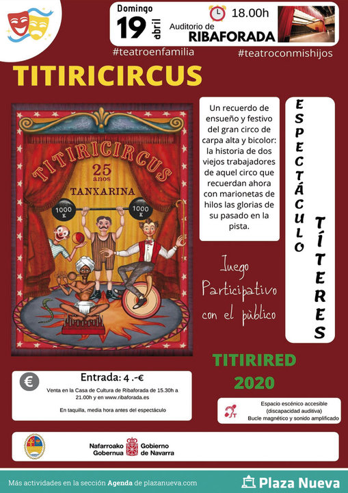 Teatro con títeres en Ribaforada ‘Titiricircus’