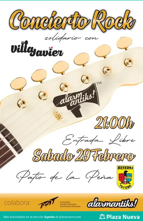 Concierto en Tudela de rock solidario con Villajavier &lsquo;Alarmantiks!&rsquo;