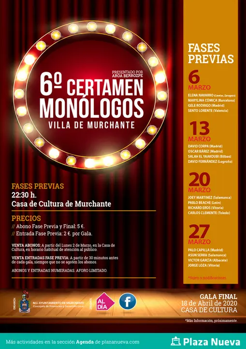 6&ordm; Certamen de Mon&oacute;logos &lsquo;Villa de Murchante