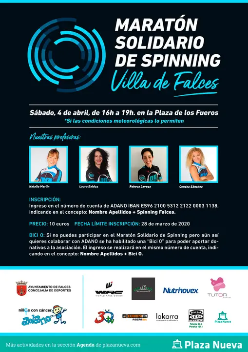 Marat&oacute;n solidario de spinning &lsquo;Villa de Falces&rsquo;