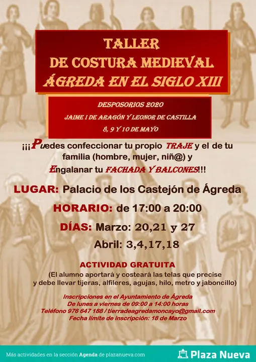 Taller de costura medieval &lsquo;&Aacute;greda en el siglo XIII&rsquo;