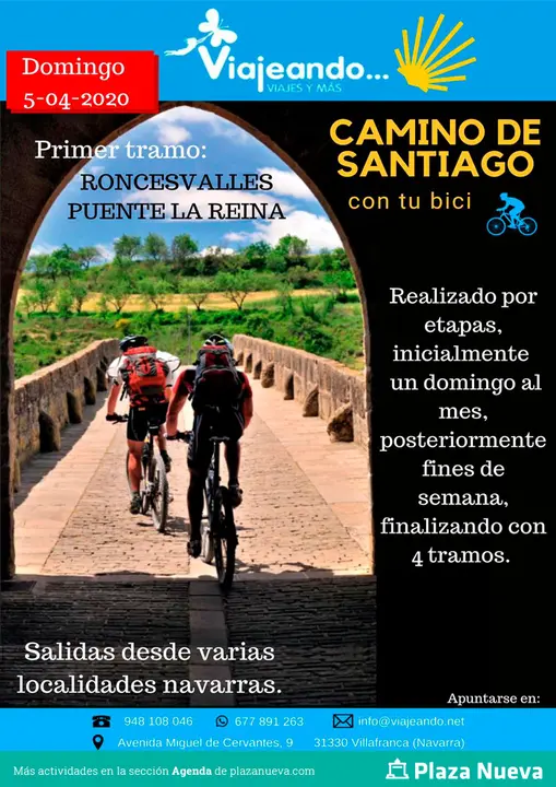 Camino de Santiago 2020 en bici con Viajeando 1&ordm; tramo Roncesvalles-Puente La Reina