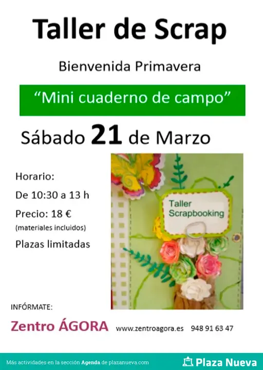 Taller de Scrap &lsquo;Mini cuaderno de campo&rsquo; en Zentro &Aacute;gora Tudela