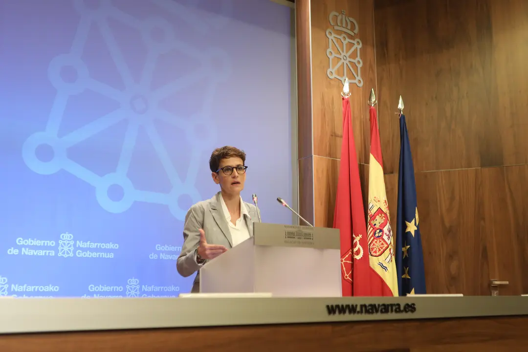 Mar&iacute;a Chivite durante la comparecencia