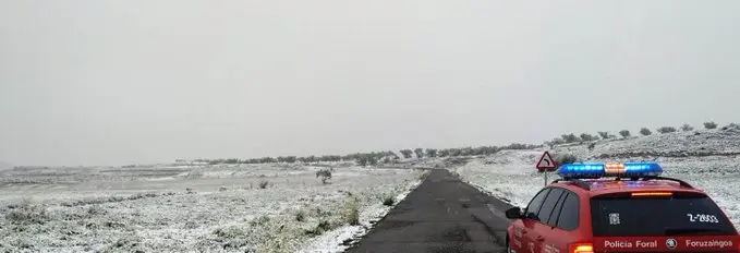 Nieve en la Ribera (Polic&iacute;a Foral) - 2