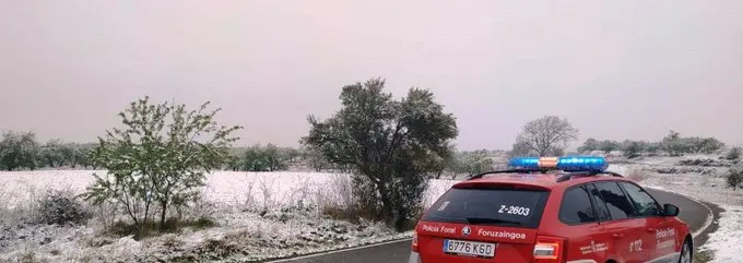 Nieve en la Ribera (Polic&iacute;a Foral) - 3