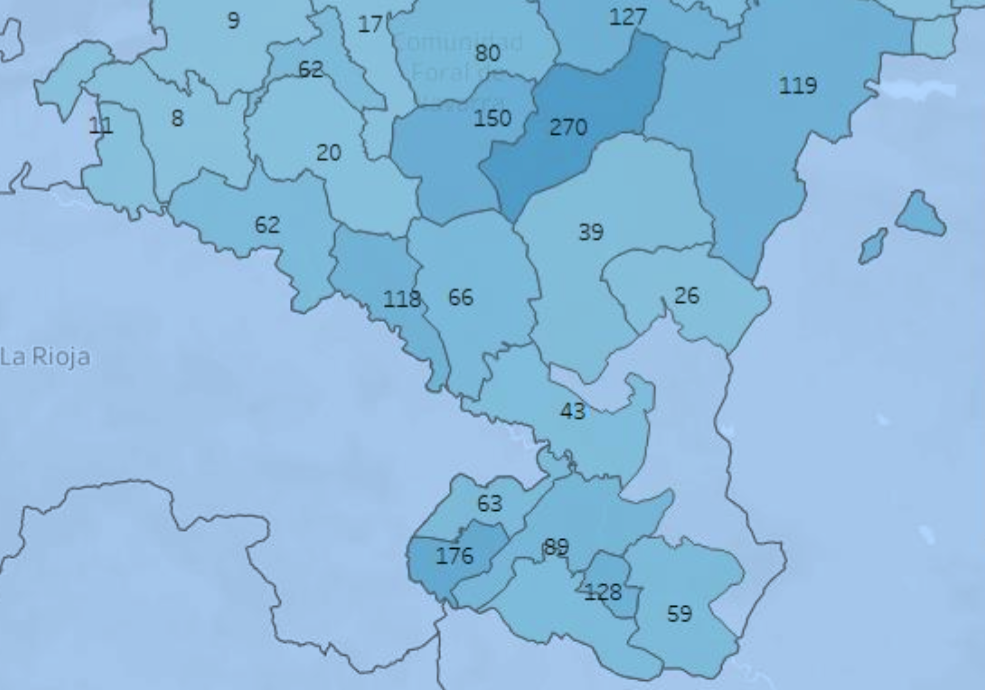 Datos de la Ribera a 6 de mayo