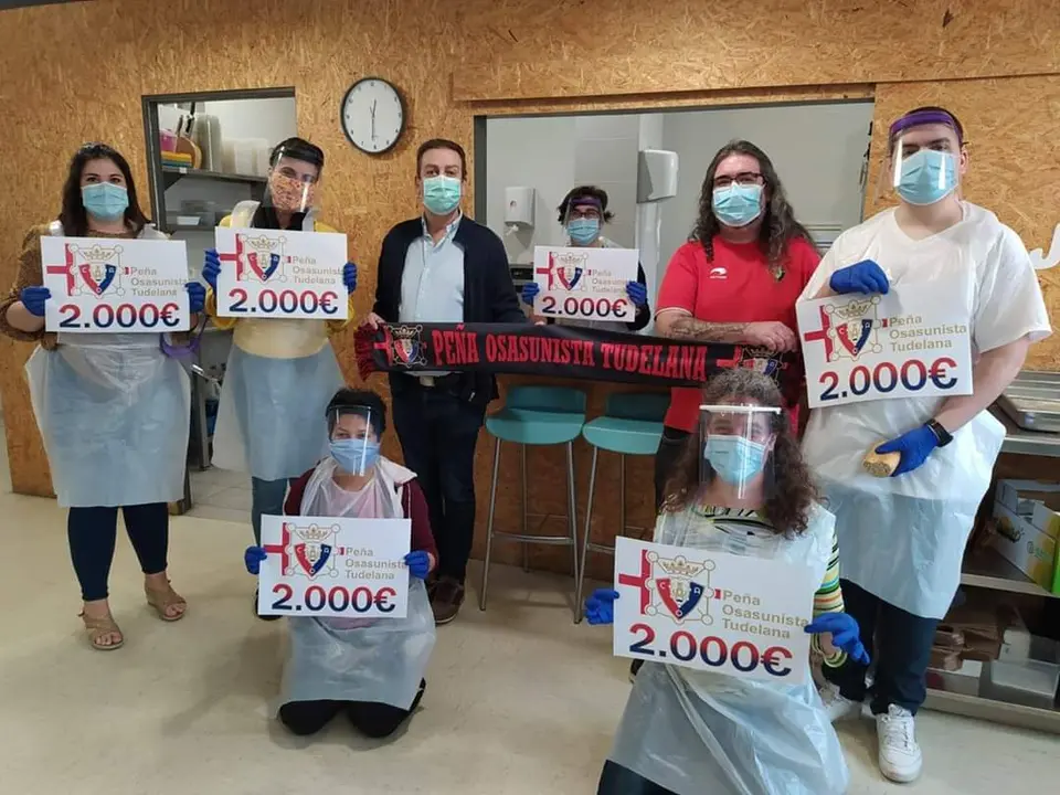 La Pe&ntilde;a Osasunista Tudelana dona 2.000&euro; a Villa Javier