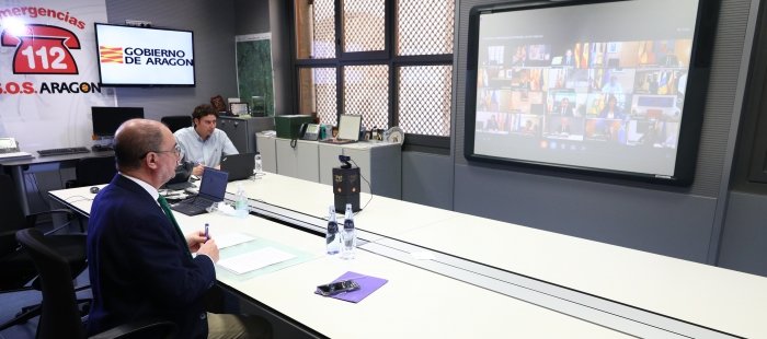 El Presidente de Aragón participa en la duodécima videoconferencia de presidentes autonómicos con Pedro Sánchez por el coronavirus