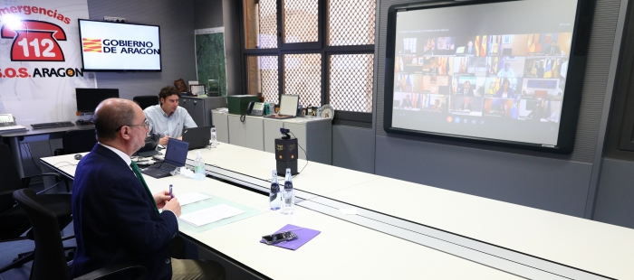 El Presidente de Arag&oacute;n participa en la duod&eacute;cima videoconferencia de presidentes auton&oacute;micos con Pedro S&aacute;nchez por el coronavirus