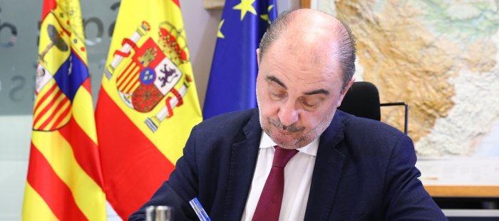 Javier Lambán participa en ladecimocuarta videoconferencia de presidentes autonómicos con Pedro Sánchez