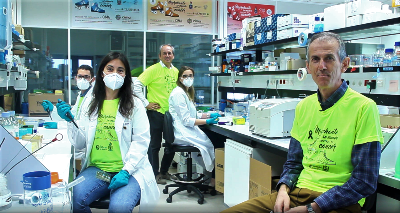 David Rep&aacute;raz, Diana Ll&oacute;piz, Juan Jos&eacute; Lasarte, Josune Egea y Pablo Sarobe, del Laboratorio de Desarrollo de Vacunas del Cima Universidad de Navarra