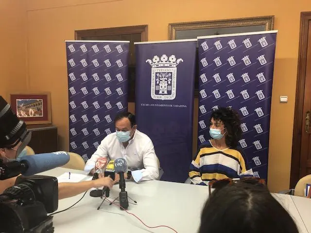 Arrechea hablando sobre la nueva situaci&oacute;n del COVID en Tarazona