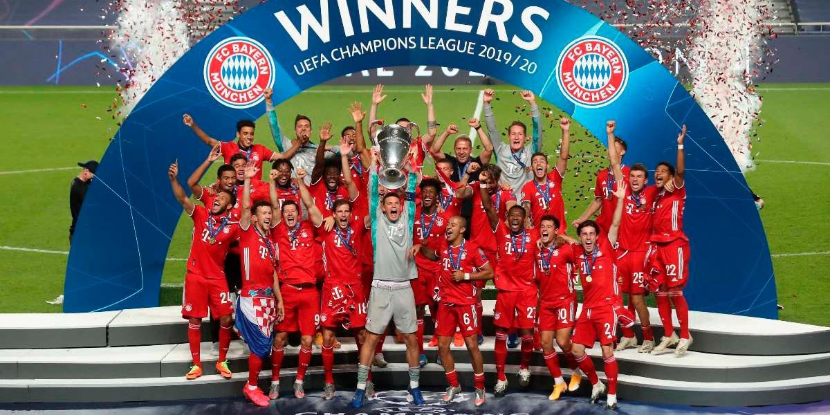 El Bayern de Munich levantando su sexta Copa de Europa