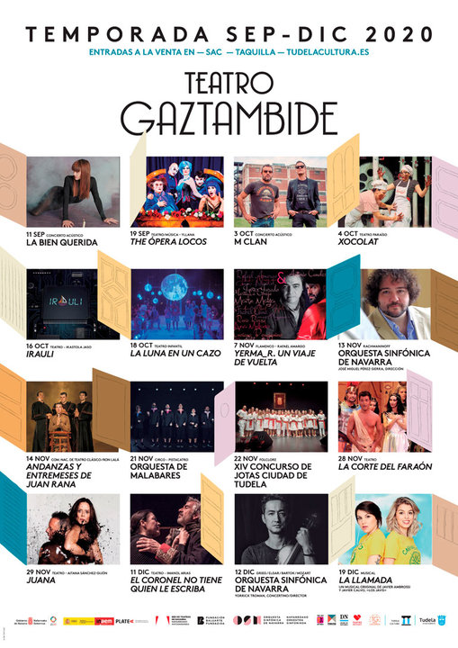 Programación septiembre-diciembre 2020 del Teatro Gaztambide de Tudela