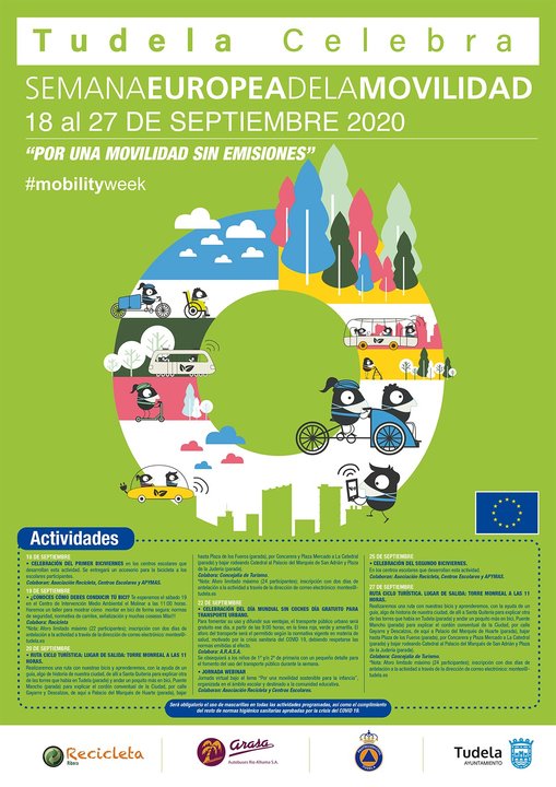 Semana Europea de la Movilidad 2020 en Tudela ‘Por una movilidad sin emisiones’