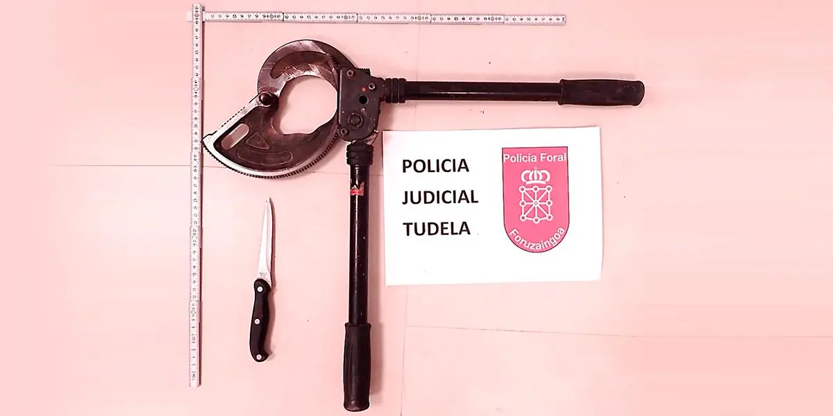 Herramientas incautadas a los detenidos 