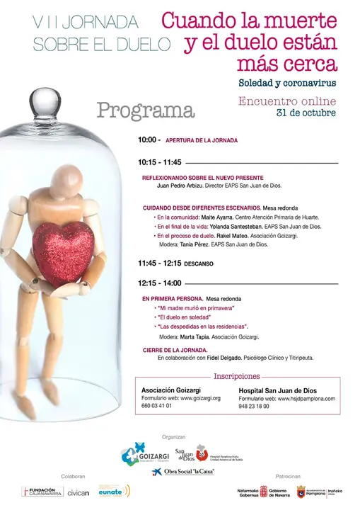 VII Jornada sobre el duelo &lsquo;Cuando la muerte y el duelo est&aacute;n m&aacute;s cerca. Soledad y coronavirus&rsquo;