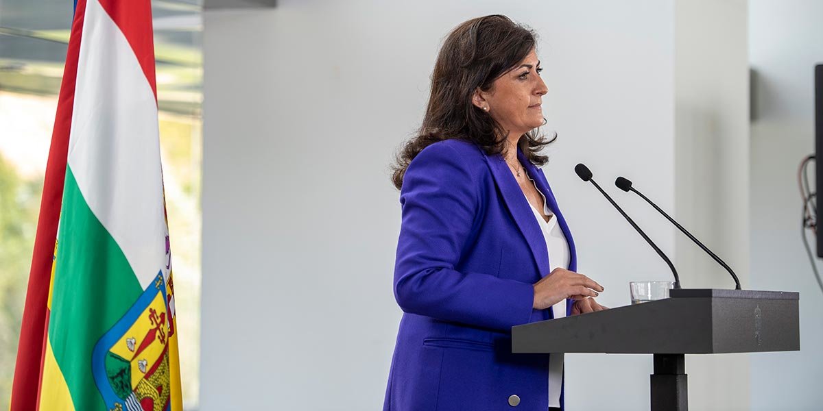 La presidenta del Gobierno de La Rioja, Concha Andreu, comparece para explicar las medidas anti covid adoptadas en Consejo de Gobierno