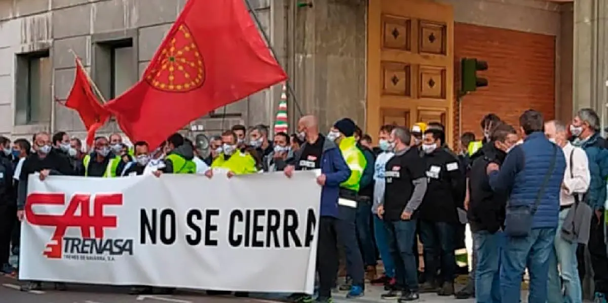 Manifestaci&oacute;n de la plantilla Trenasa-Castej&oacute;n