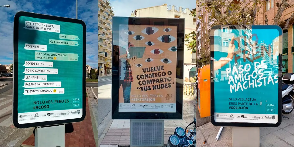 Mupis de la campa&ntilde;a 'No lo ves, pero...' del Ayuntamiento de Tudela