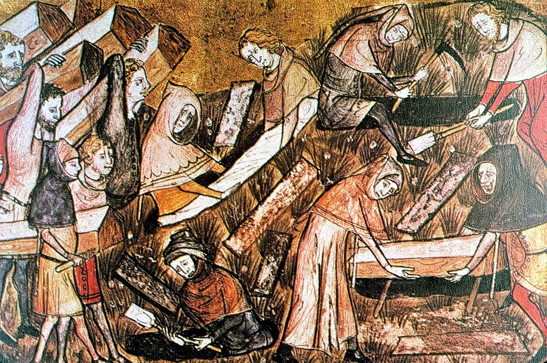 Los sepultureros de Tournai. Gilles de Mugit, 1350
