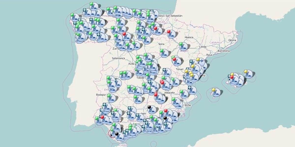 Previsión del estado de las carreteras en el mapa de la DGT
