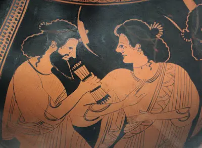Hermes y Maia, &aacute;nfora de la &Aacute;tica, 500 aC