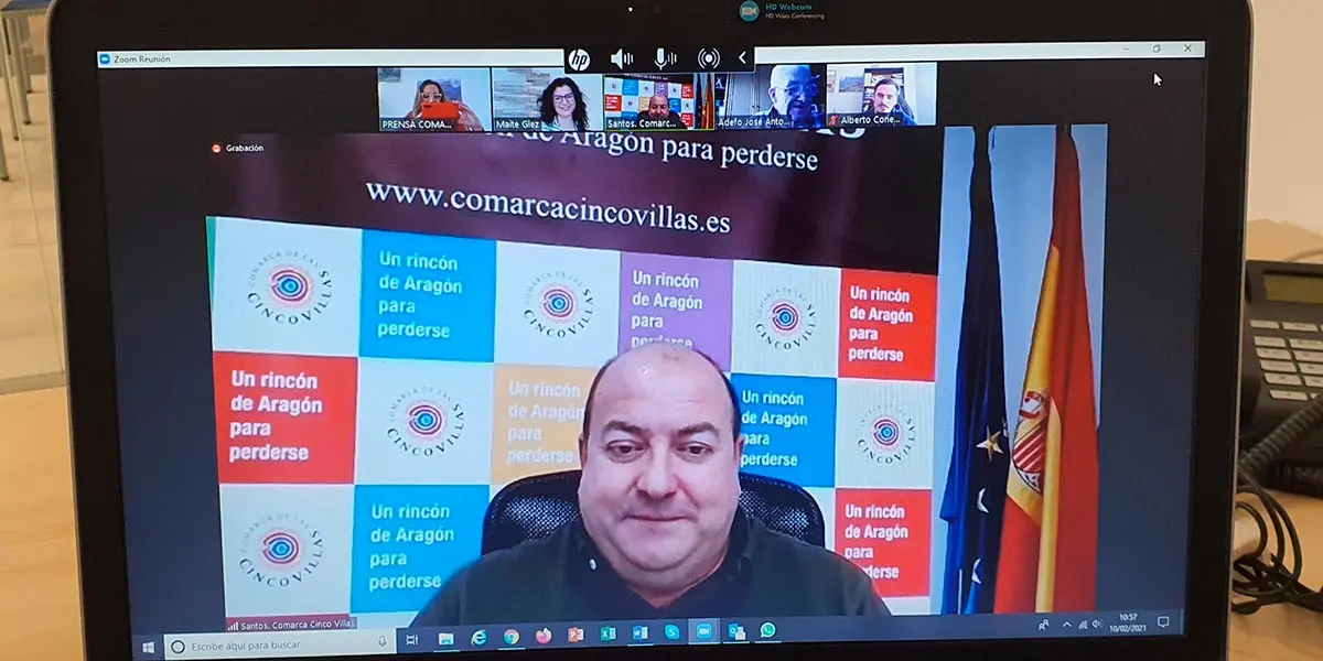 La rueda de prensa de la presentaci&oacute;n del proyecto &lsquo;Teletrabajar en Cinco Villas&rsquo; tuvo lugar ayer por la ma&ntilde;ana de forma virtual