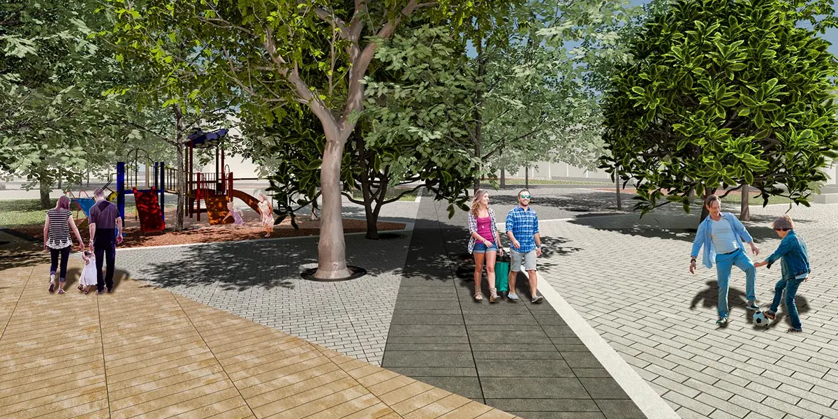 Plaza del Padre Lasa Render-ni&ntilde;os