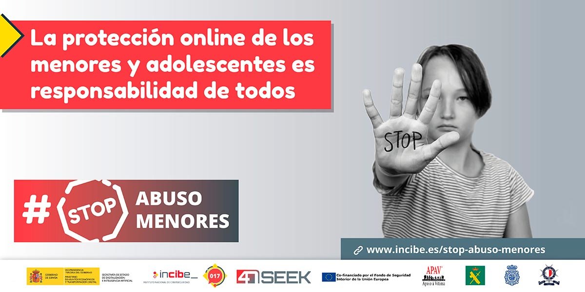 Cartel de la campaña de sensibilización #StopAbusoMenores