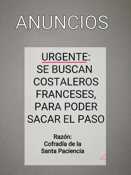 URTU Se buscan costaleros franceses (31-3-21)