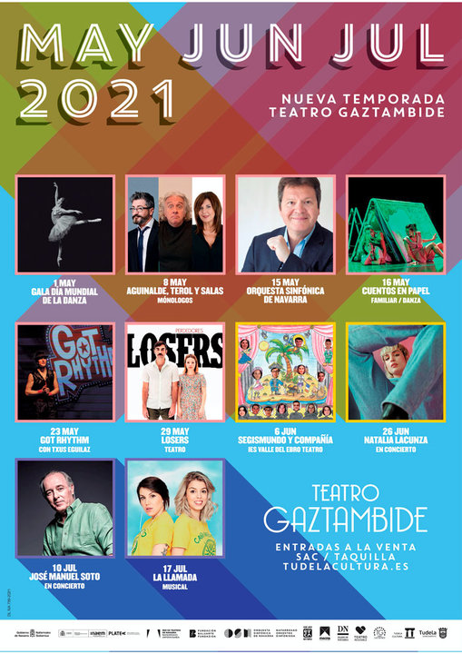 Programación mayo-julio 2021 del Teatro Gaztambide de Tudela