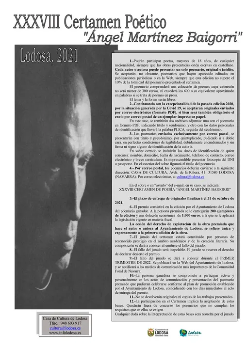 XXXVIII Certamen po&eacute;tico &Aacute;ngel Mart&iacute;nez Baigorri en Lodosa