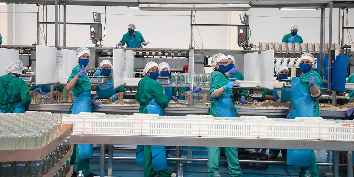 Operarias de la f&aacute;brica de MCA Spain en Mendavia