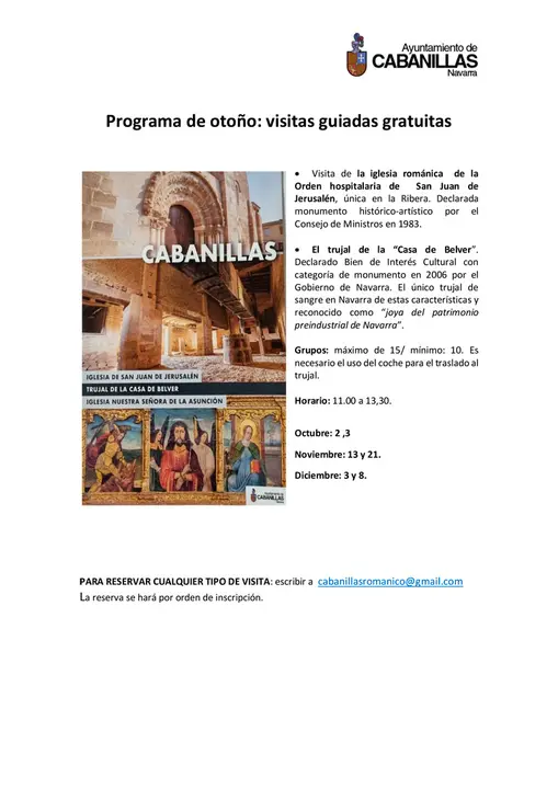 Visitas guiadas gratuitas en Cabanillas