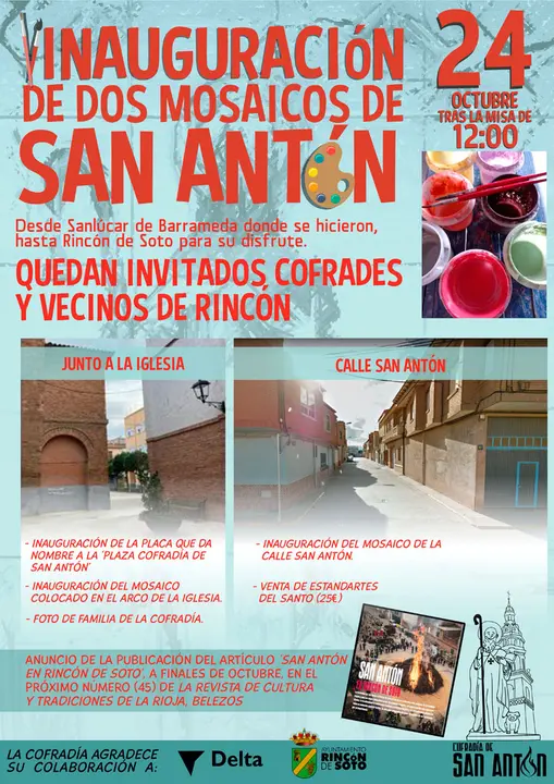 Inauguraci&oacute;n de dos mosaicos de San Ant&oacute;n en Rinc&oacute;n de Soto