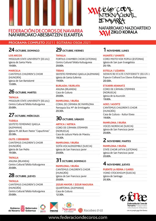 XXVI Ciclo Coral Internacional de Navarra