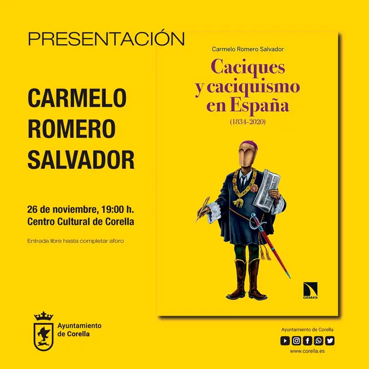 Presentaci&oacute;n en Corella del libro &lsquo;Caciques y caciquismo&rsquo; de Carmelo Romero Salvador