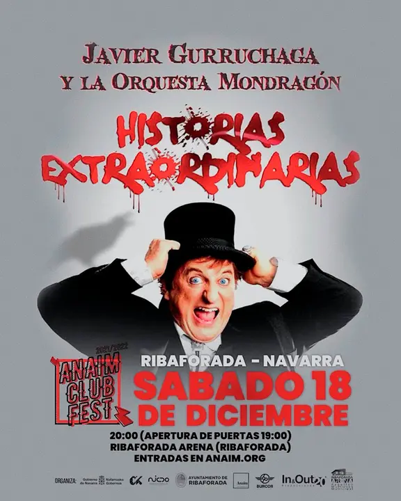 Espect&aacute;culo en Ribaforada &lsquo;Historias Extraordinarias&rsquo; con Javier Gurruchaga y la Orquesta Mondrag&oacute;n