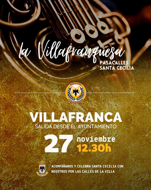 Pasacalles Santa Cecilia en Villafranca con La Villafranquesa