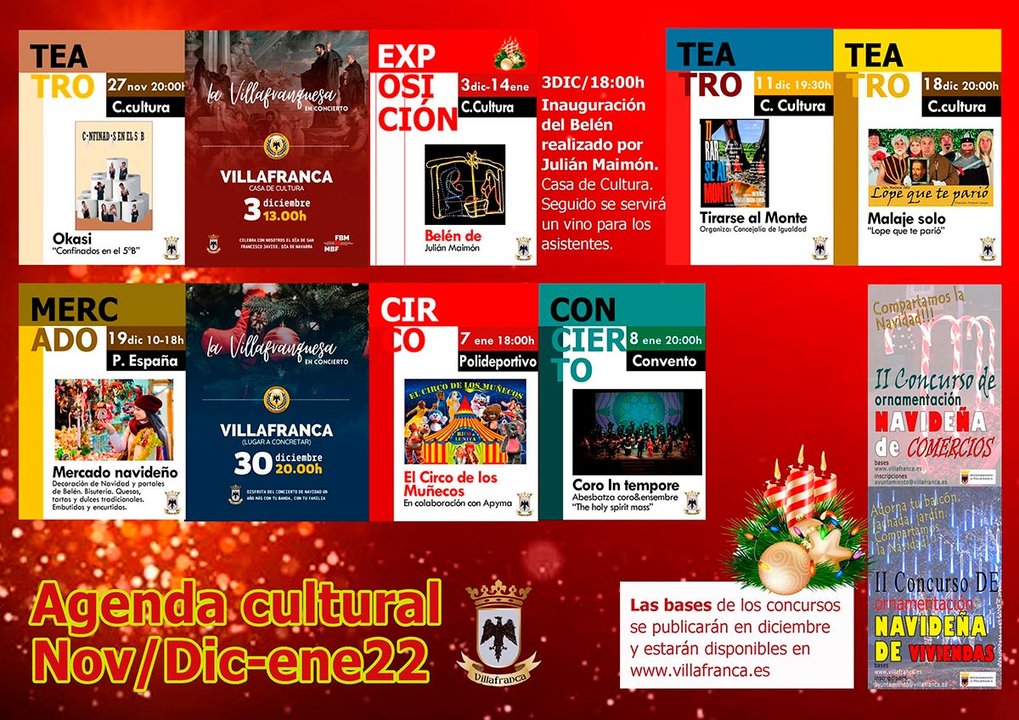 Agenda de Navidad 2021 en Villafranca